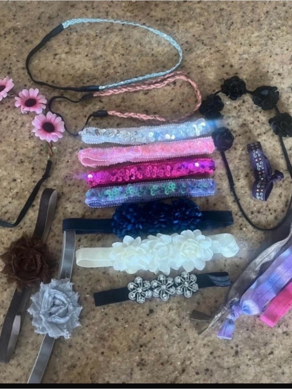 Kids Floral & Sequin Assorted Bundle Headband Set - 17pcs